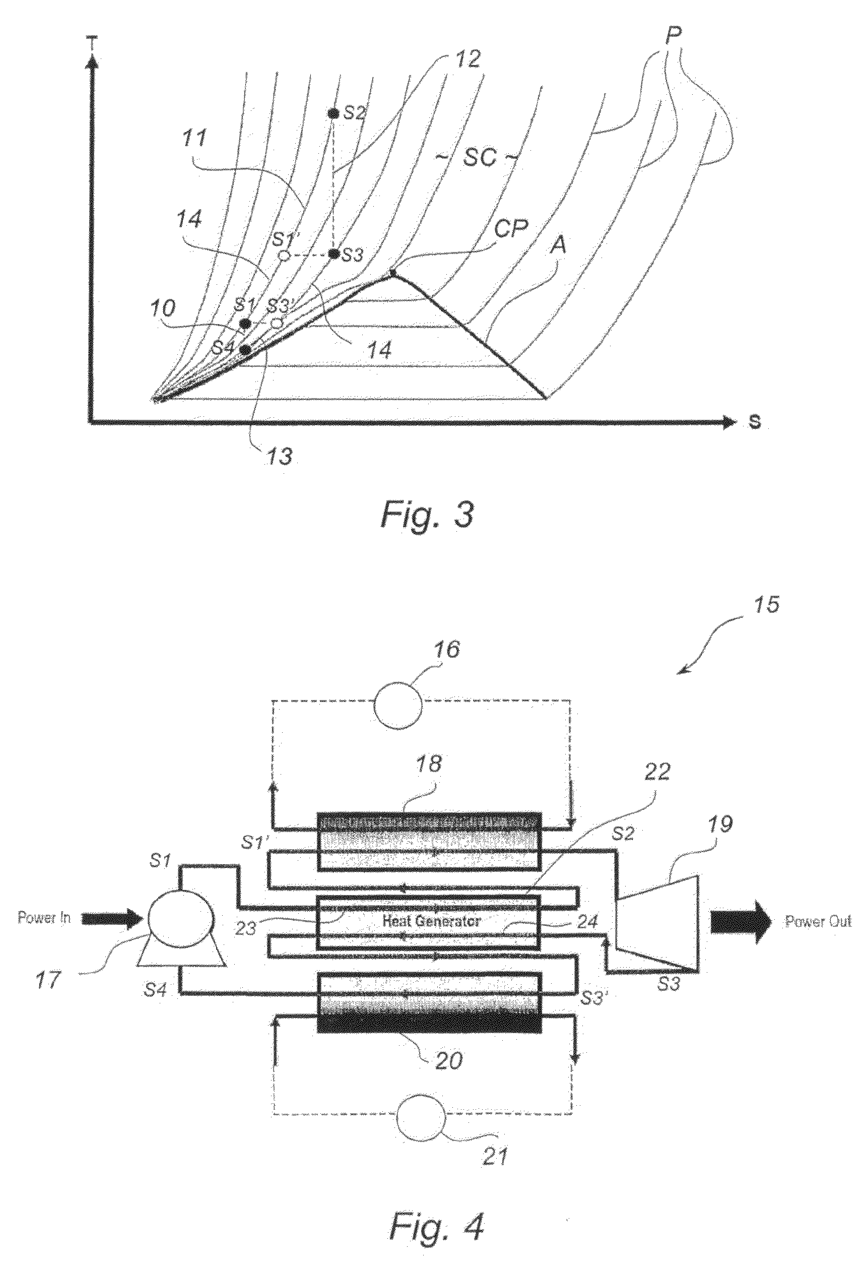 Method and system for generating power from a heat source