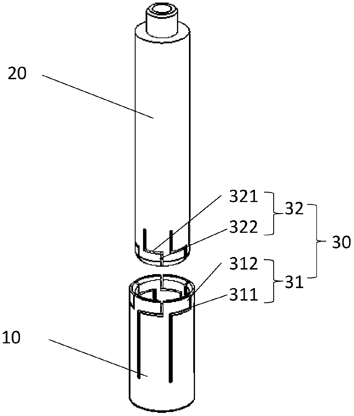 Grounding switch contact and direct-acting plug-in grounding switch with same