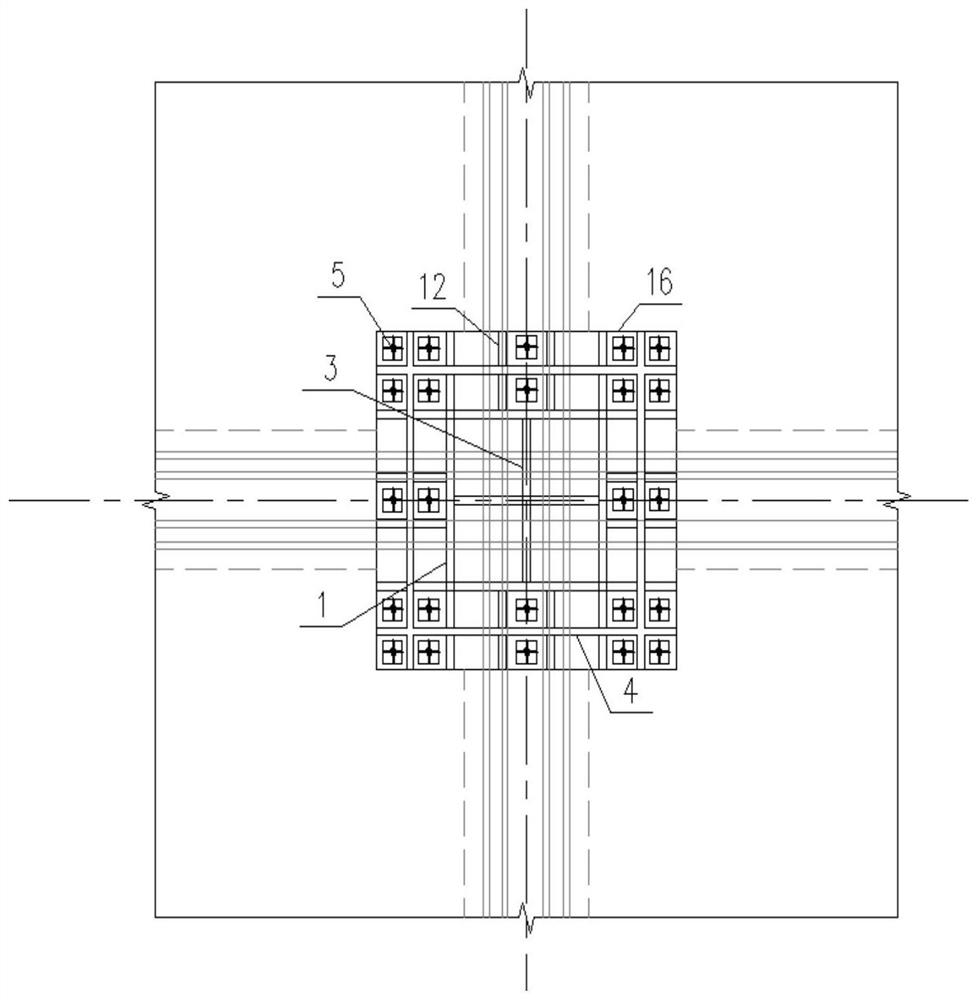 Connecting structure of story-added steel column base