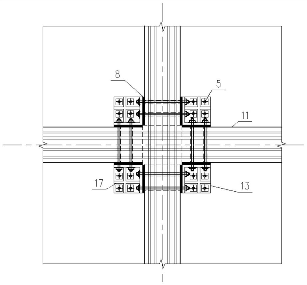 Connecting structure of story-added steel column base