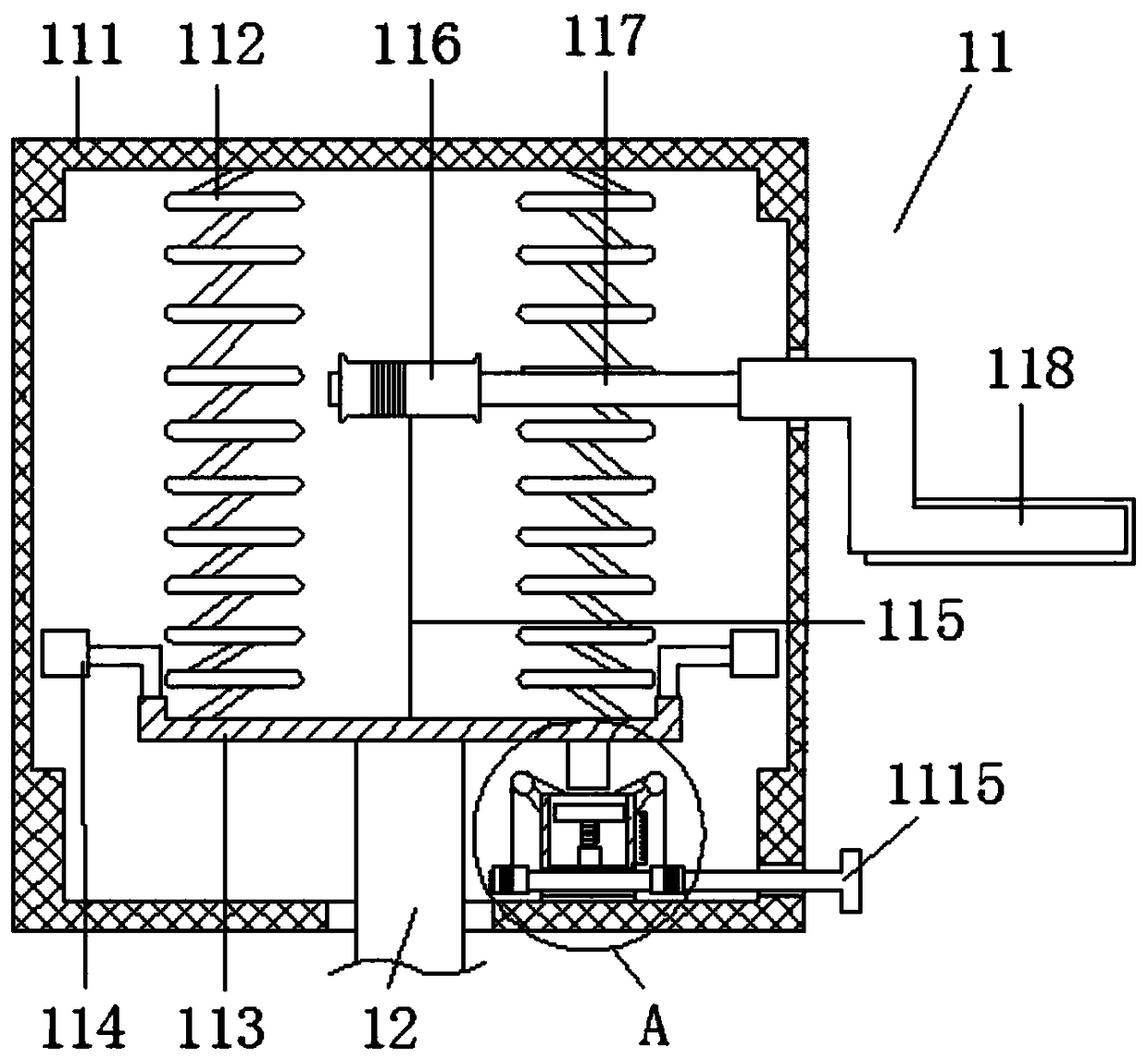 Adjustable grinding size grinding device for building materials