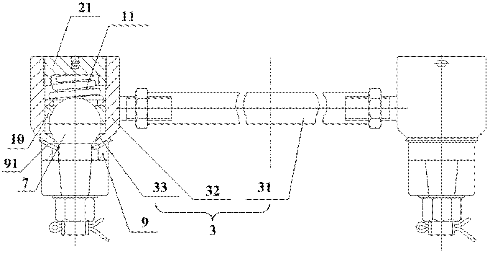 Guiding support device and road-rail tractor