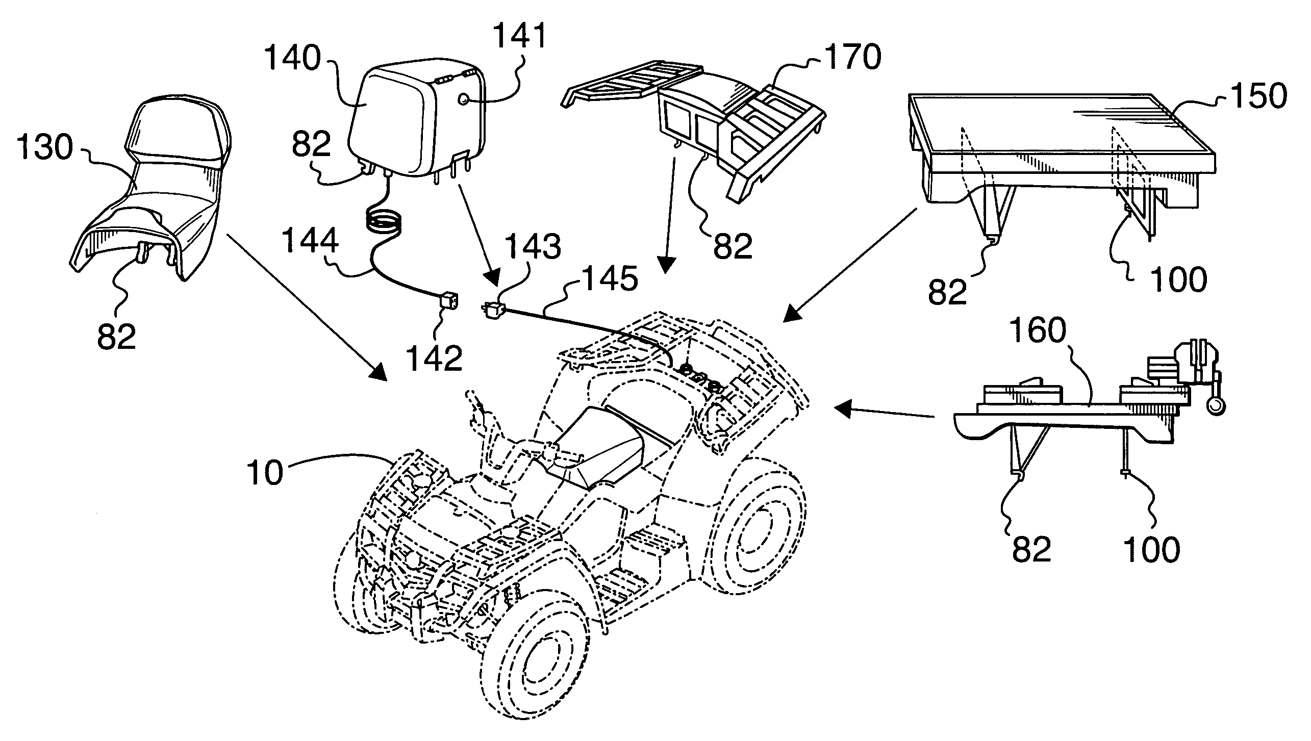 Modular components for an all-terrain vehicle