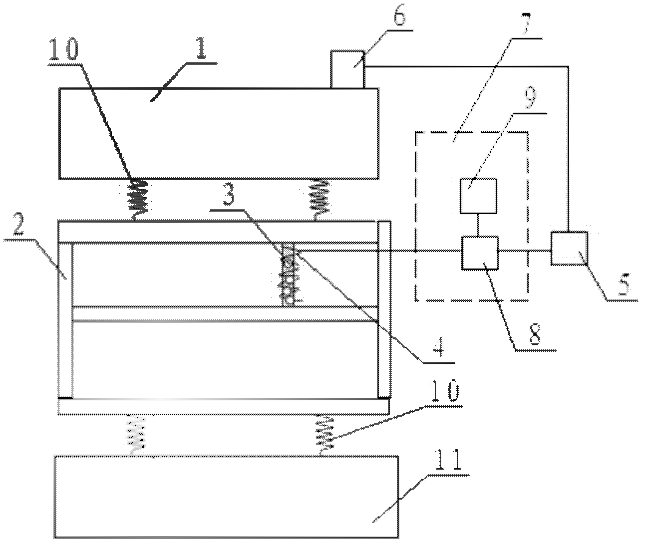 Semi-active particle vibration damping device with truss structure