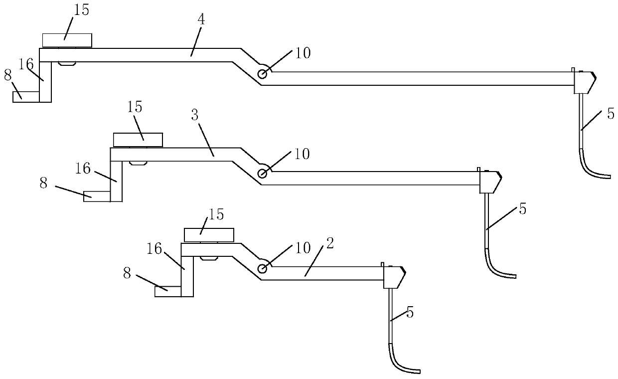 Weft accumulator sensing component and weft accumulator