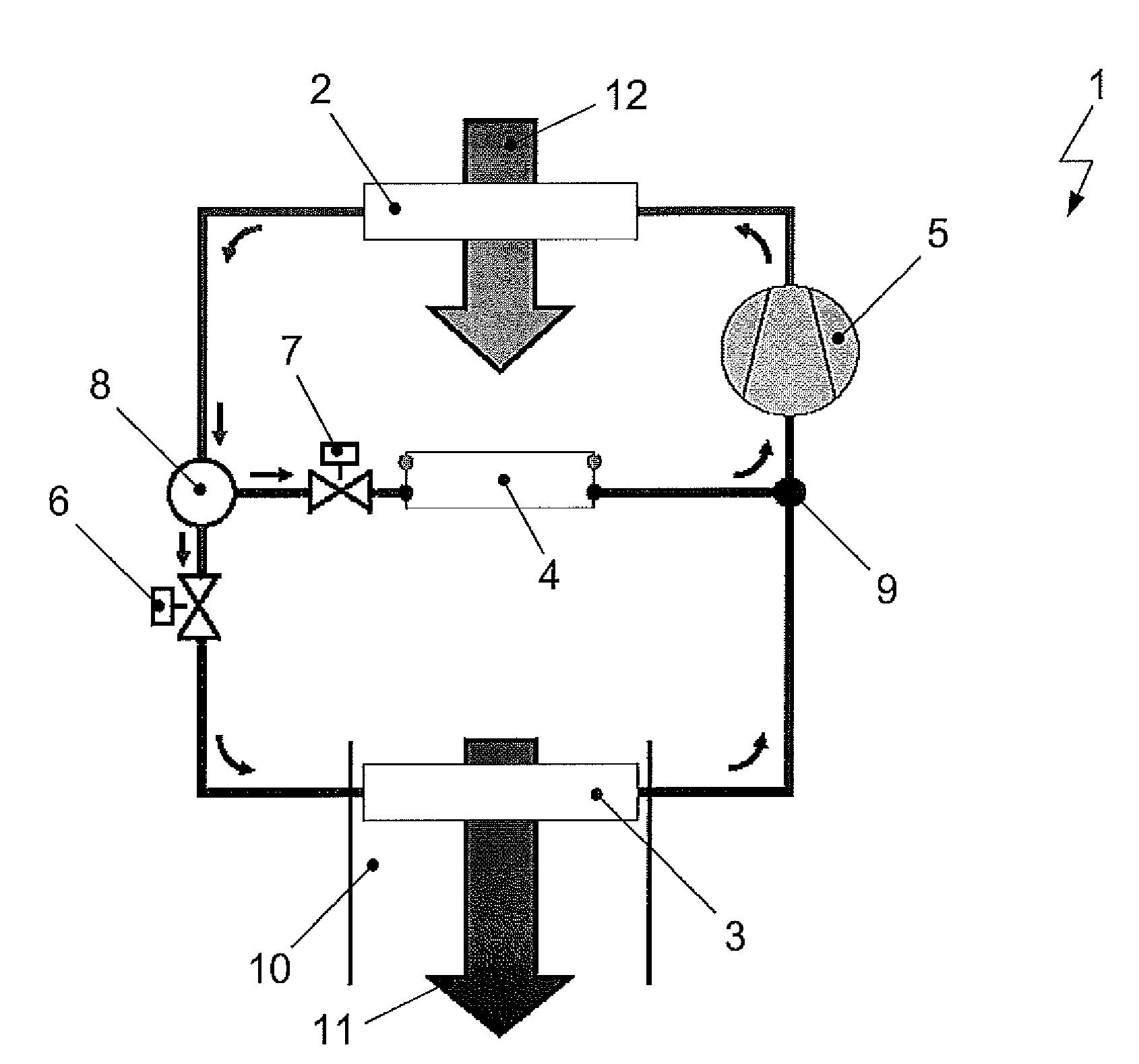 Refrigerant circuit of an HVAC system of a motor vehicle