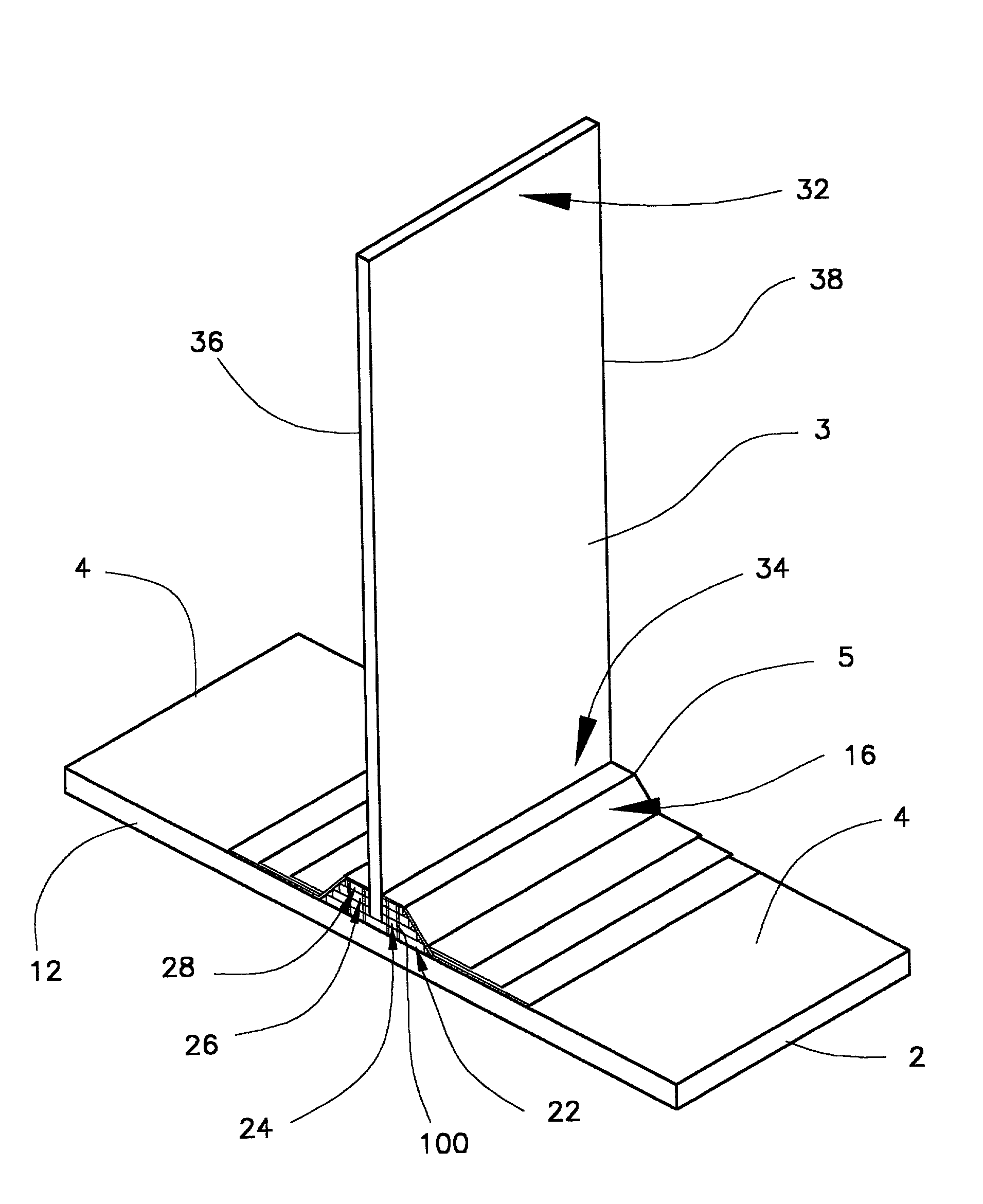 Structural element with rib-receiving member