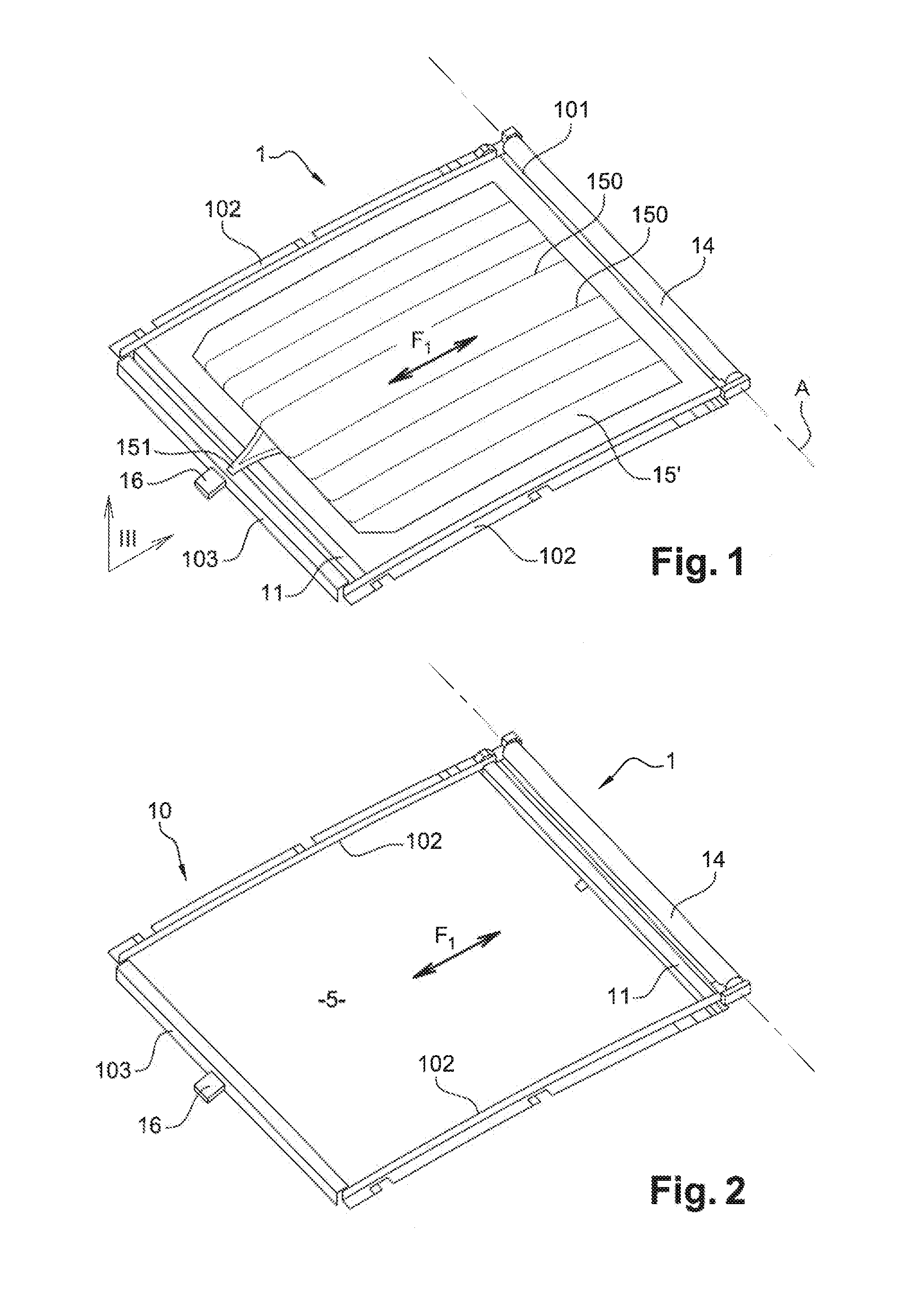 Covering device with a light source