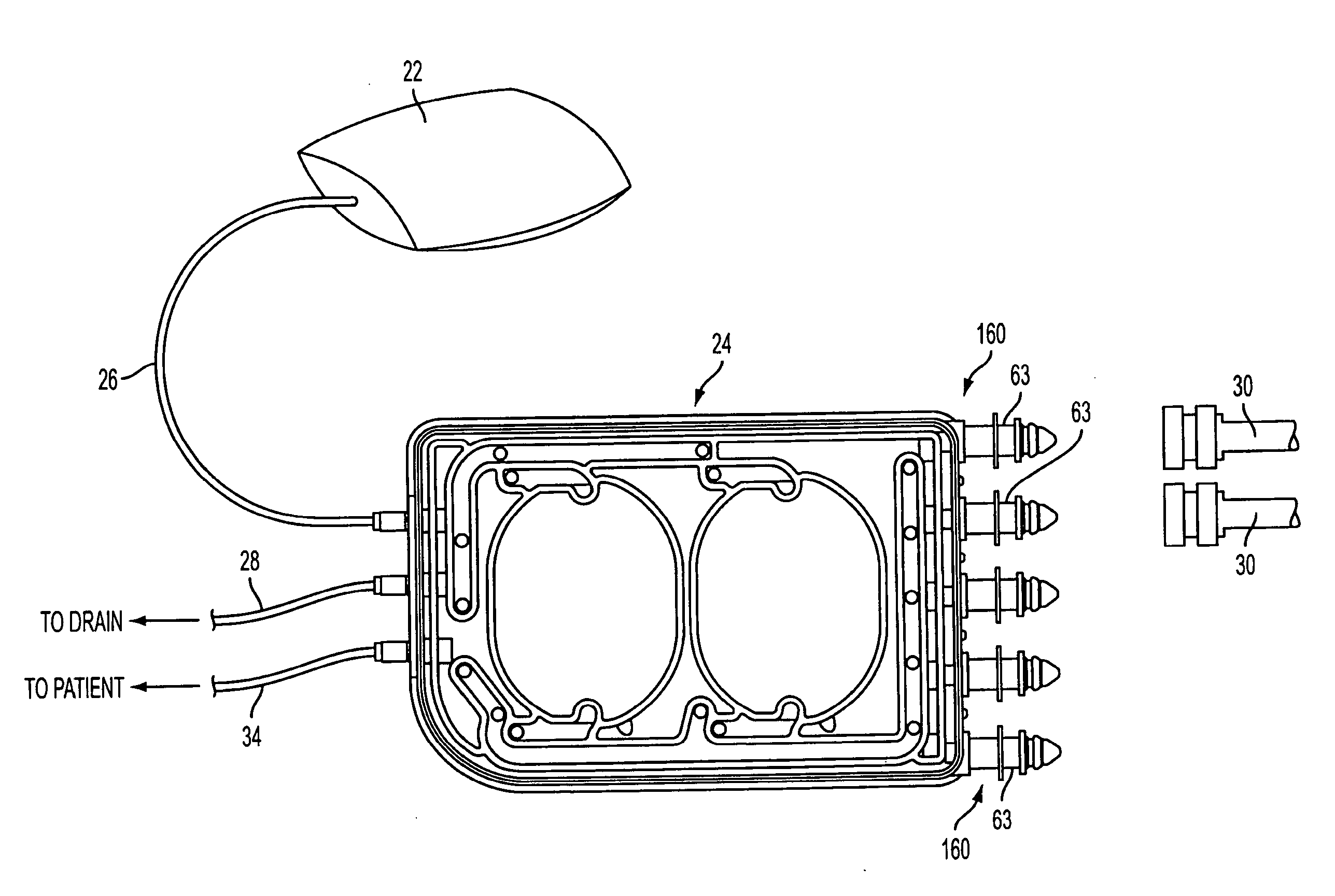 Pump cassette and methods for use in medical treatment system using a plurality of fluid lines
