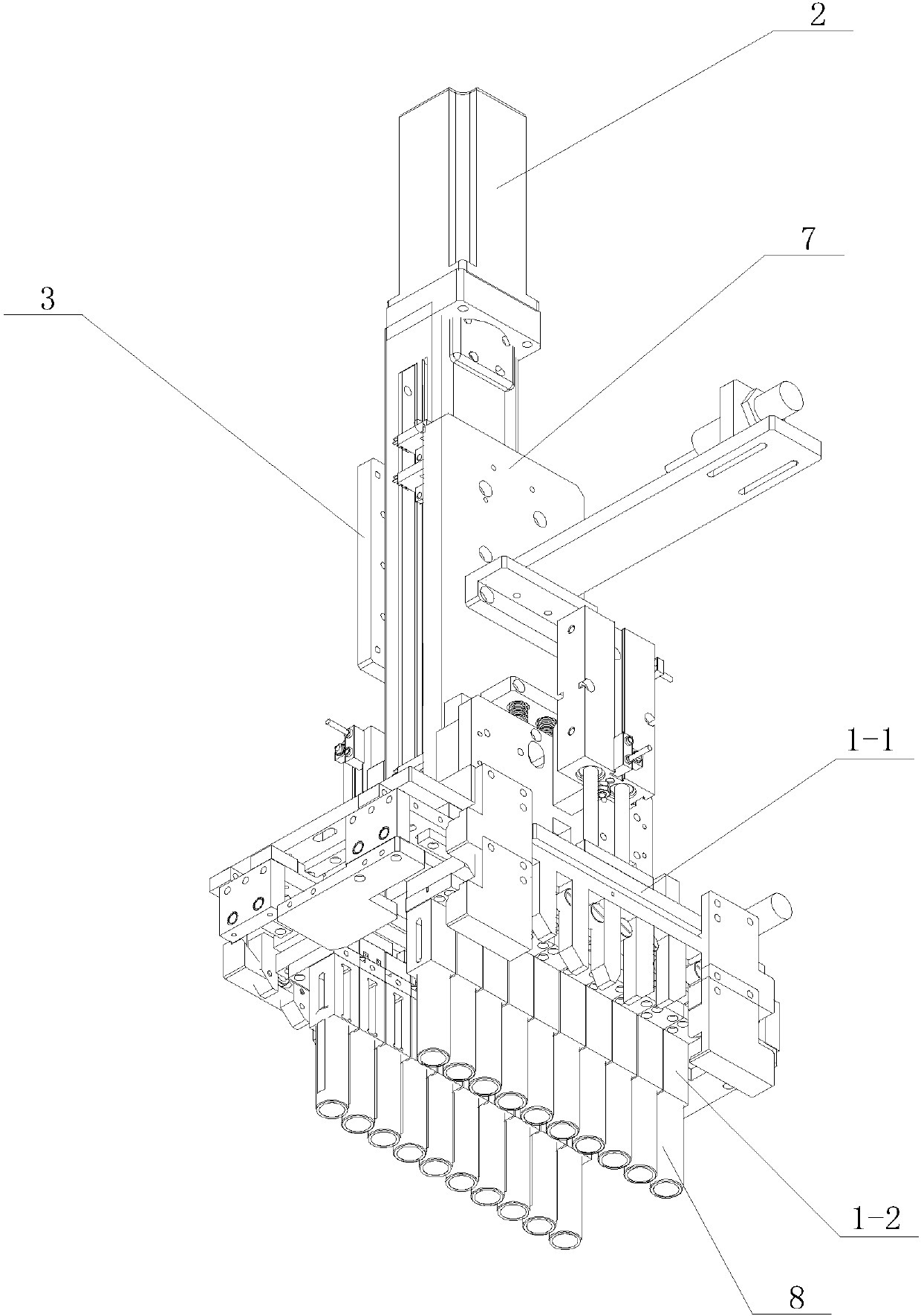 Cylindrical battery material taking mechanism