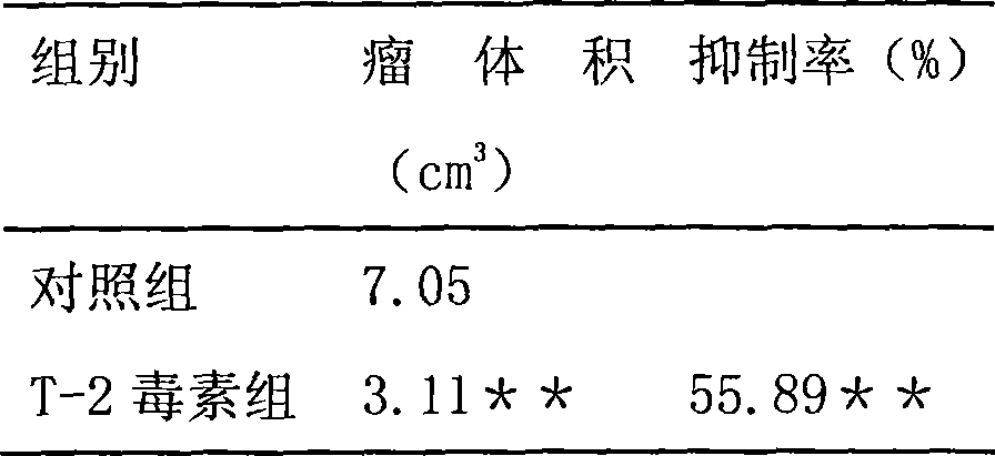 Application of T-2 toxin in preparing medicament for treating solid tumor