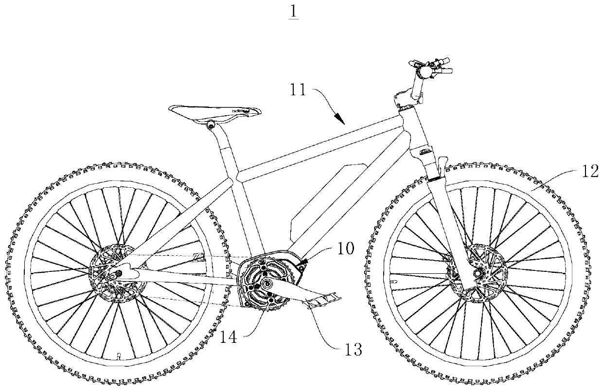Power-assisted vehicle coaxially middle-mounted motor and power-assisted bicycle
