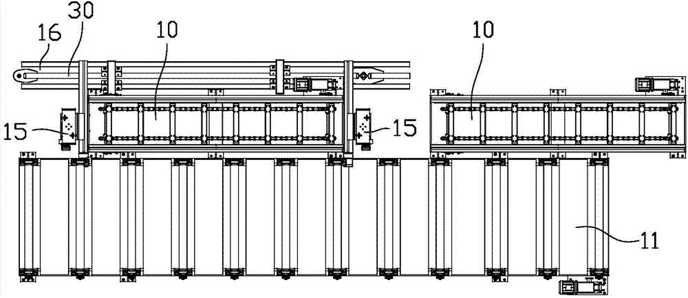 Assembly line production method for single crane boom and assembly line production device