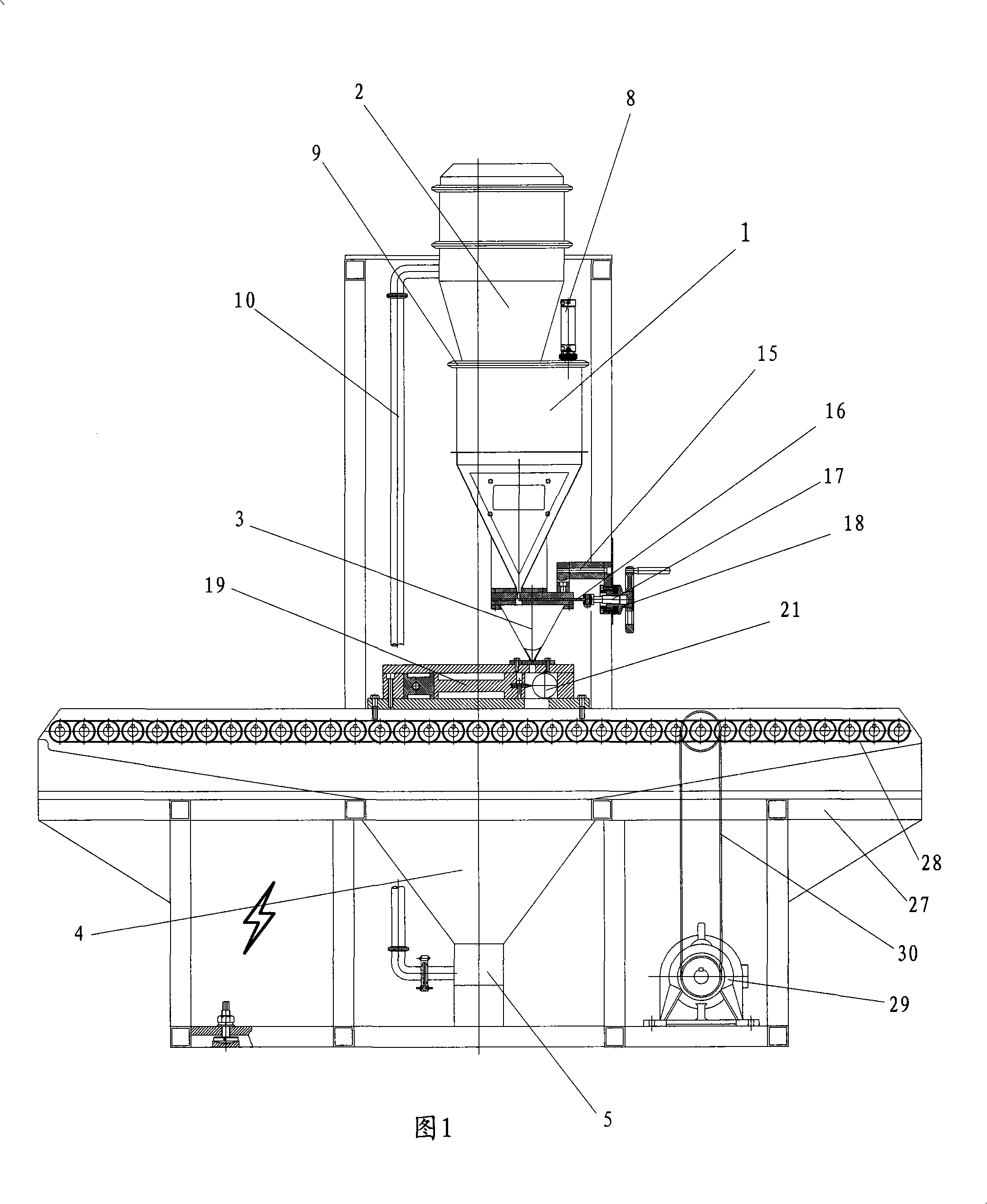 Powder-coating machine for duplex metal compound material