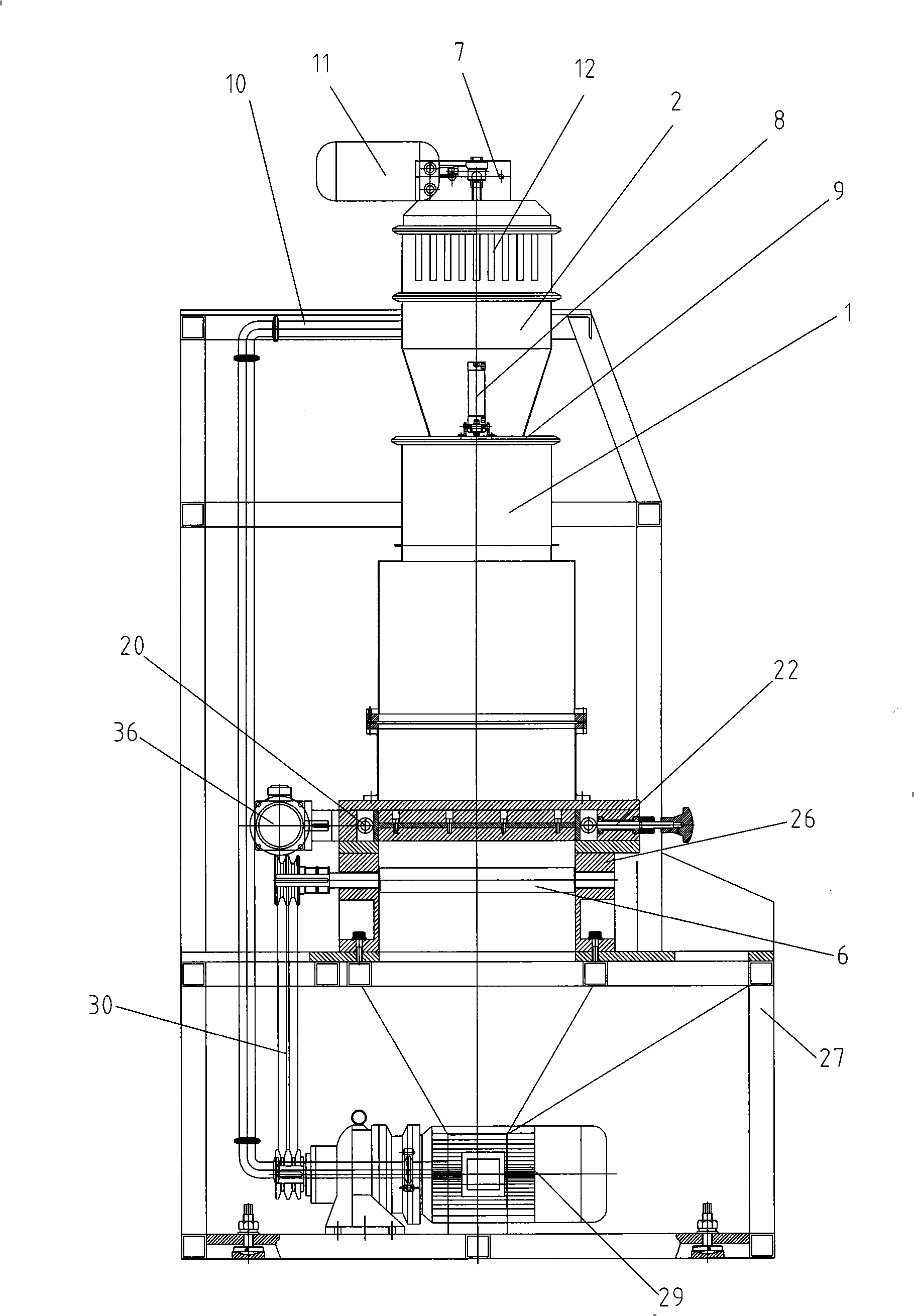 Powder-coating machine for duplex metal compound material