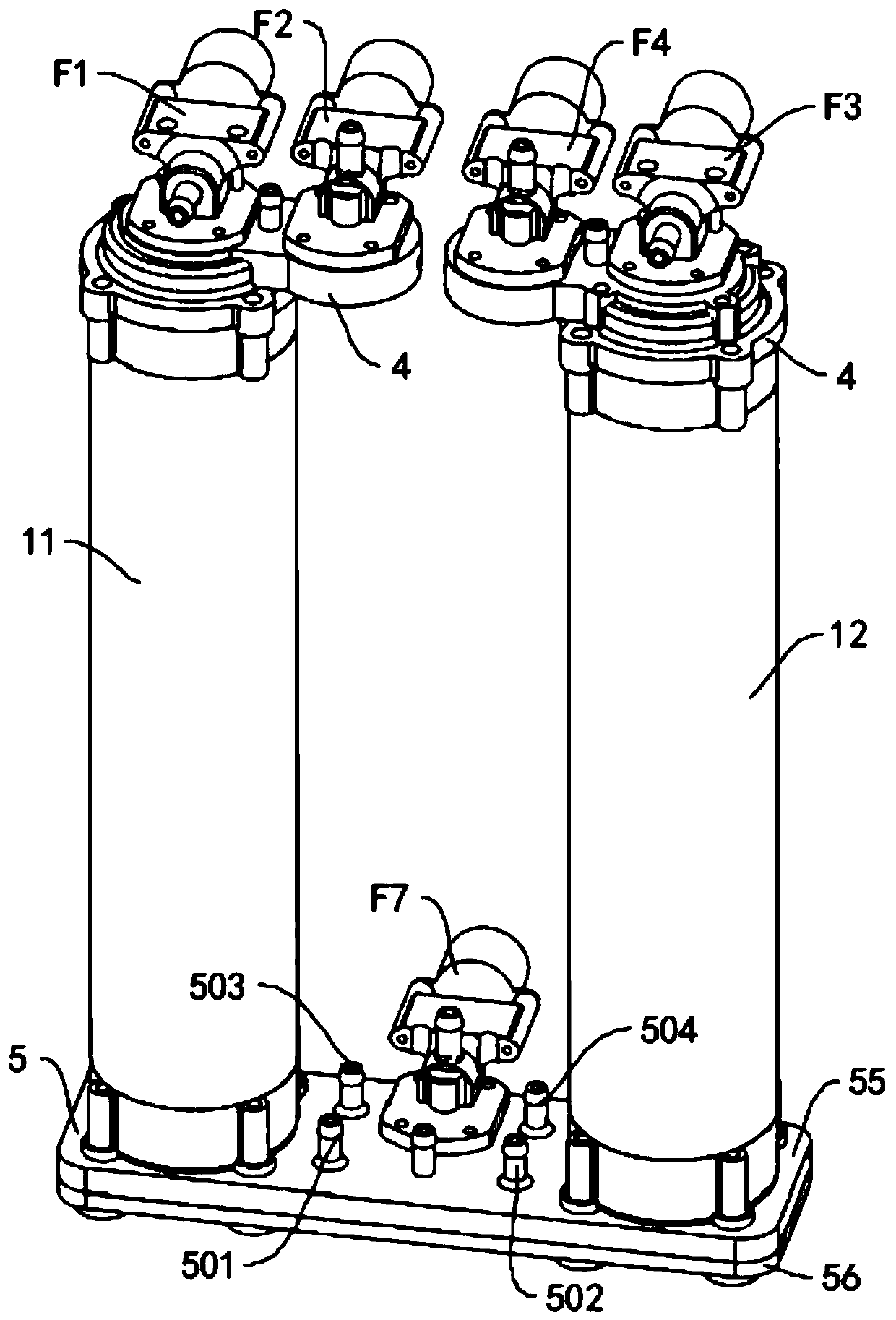 VPSA (Vacuum Pressure Swing Adsorption) oxygen generator module based on intelligent pressure control, and oxygen generation method of module