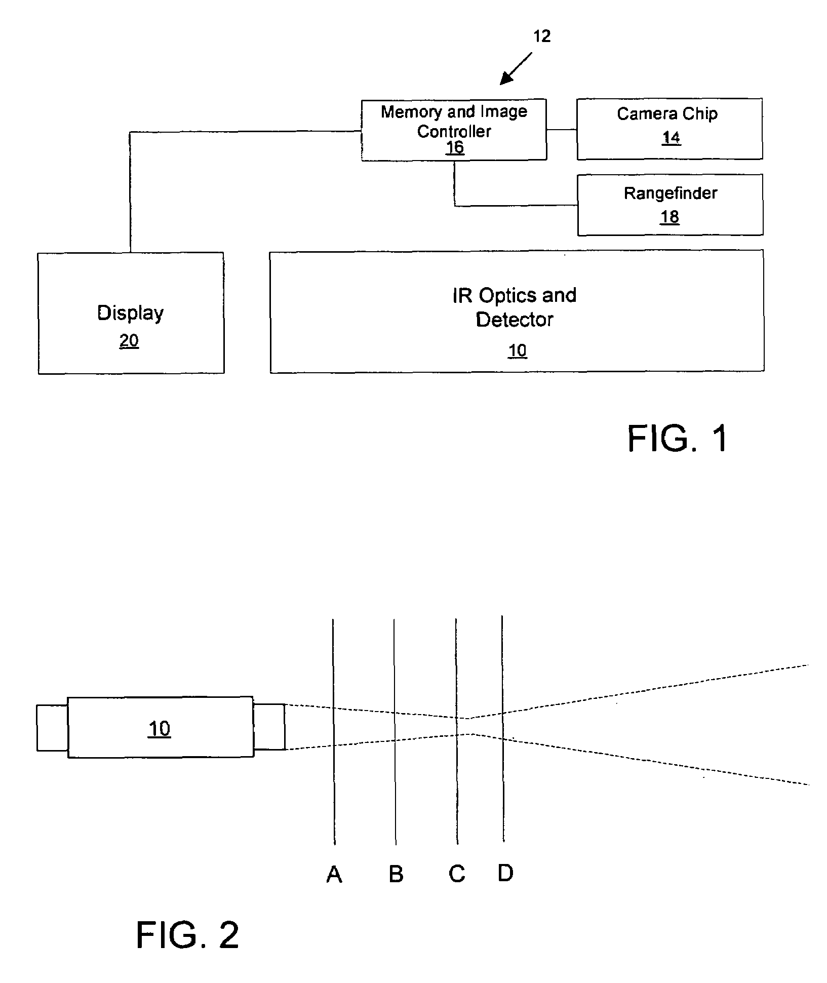 Method and apparatus for electronically generating an outline indicating the size of an energy zone imaged onto the IR detector of a radiometer