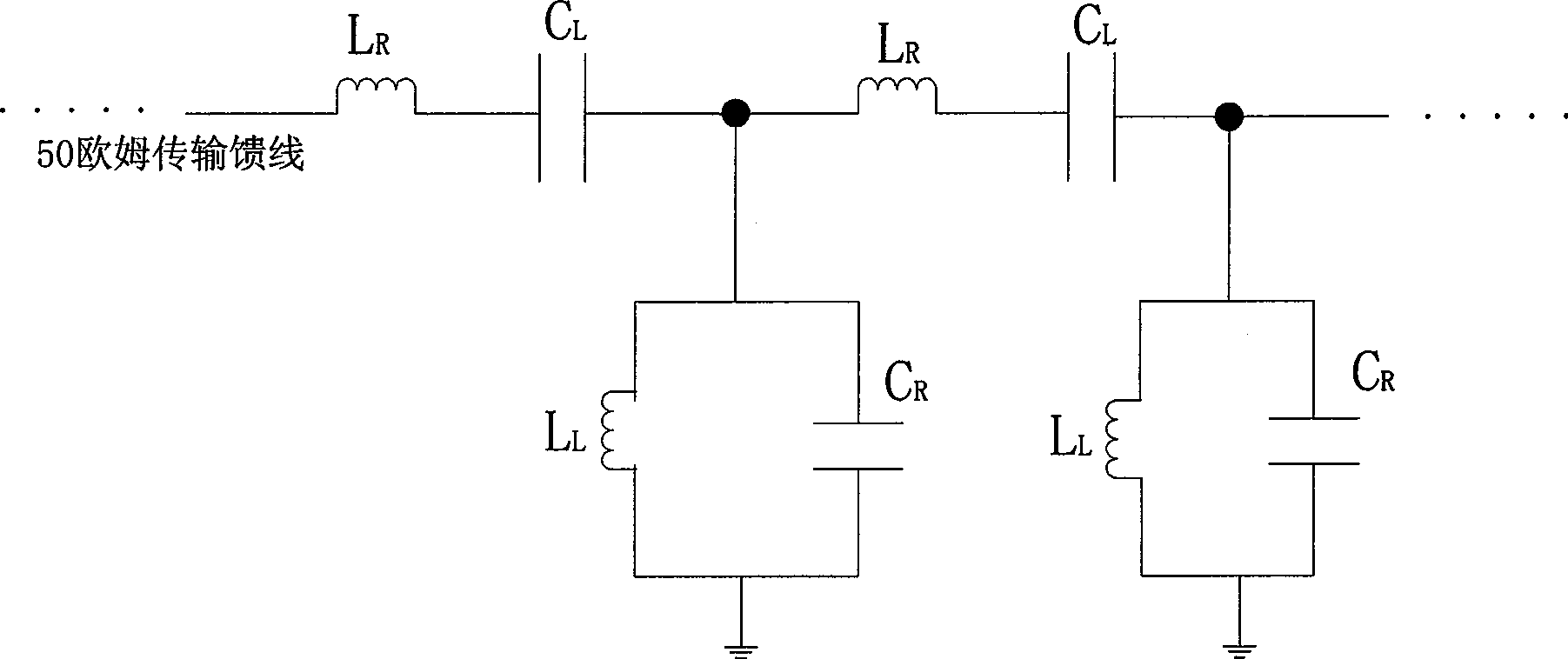 Zero-order resonant antenna of compound transmission line based on left and right hands