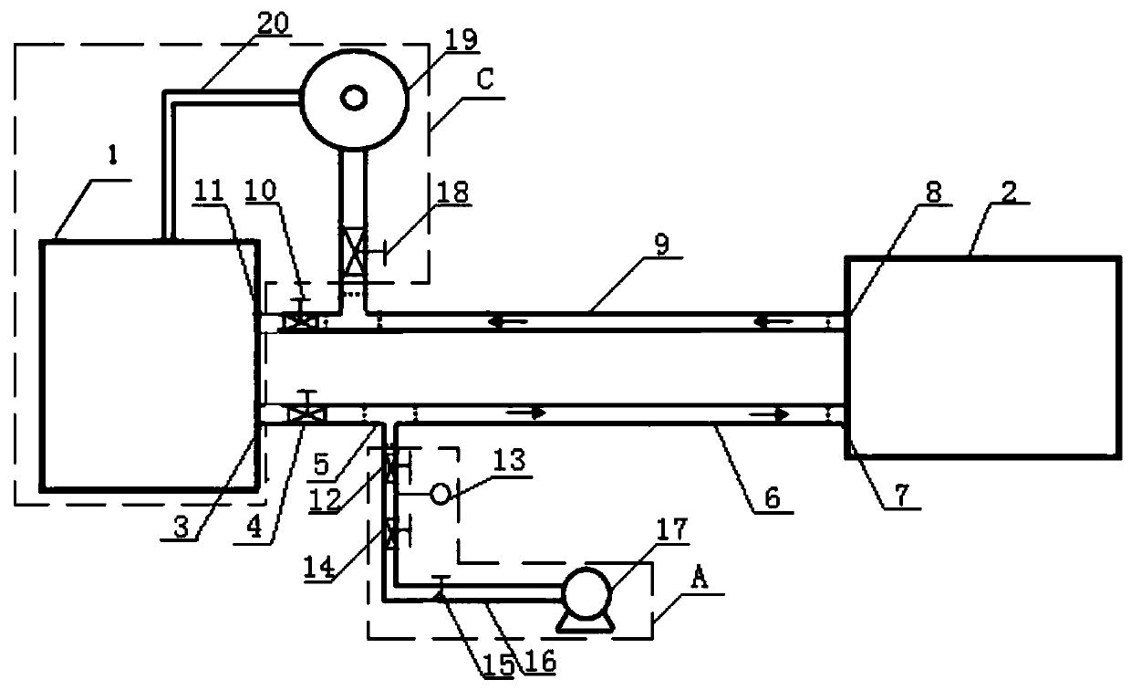 Coolant purging device and purging method for battery assembly testing