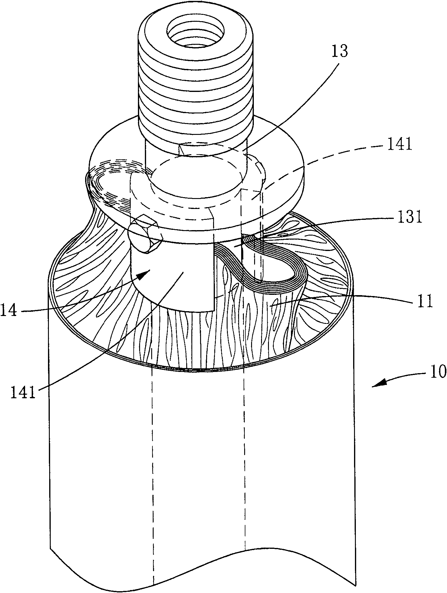 Electric core structure of round secondary lithium battery