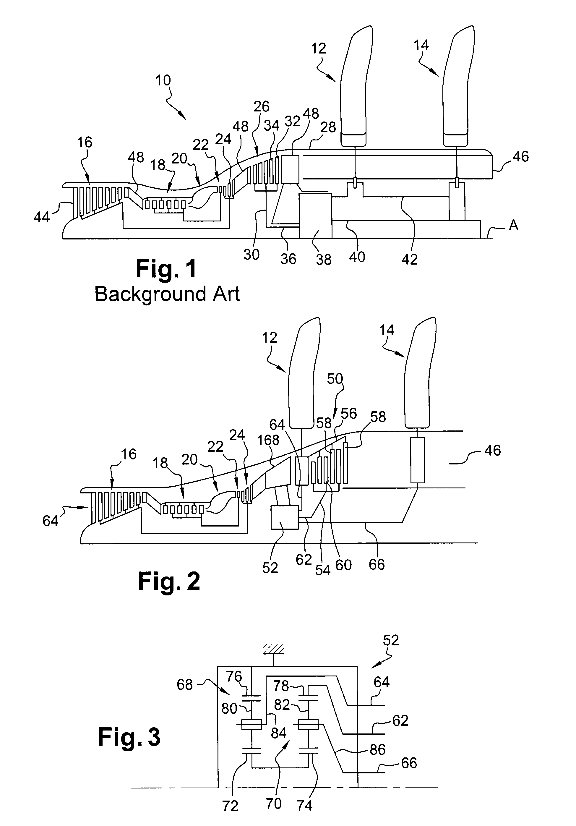Turbine engine with contra-rotating non-ducted propellers