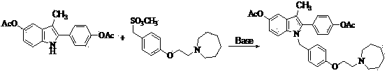 Preparation method of bazedoxifene acetate and key intermediate thereof