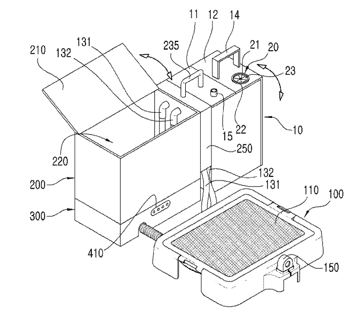 Modular apparatus for cleaning pet toilet device