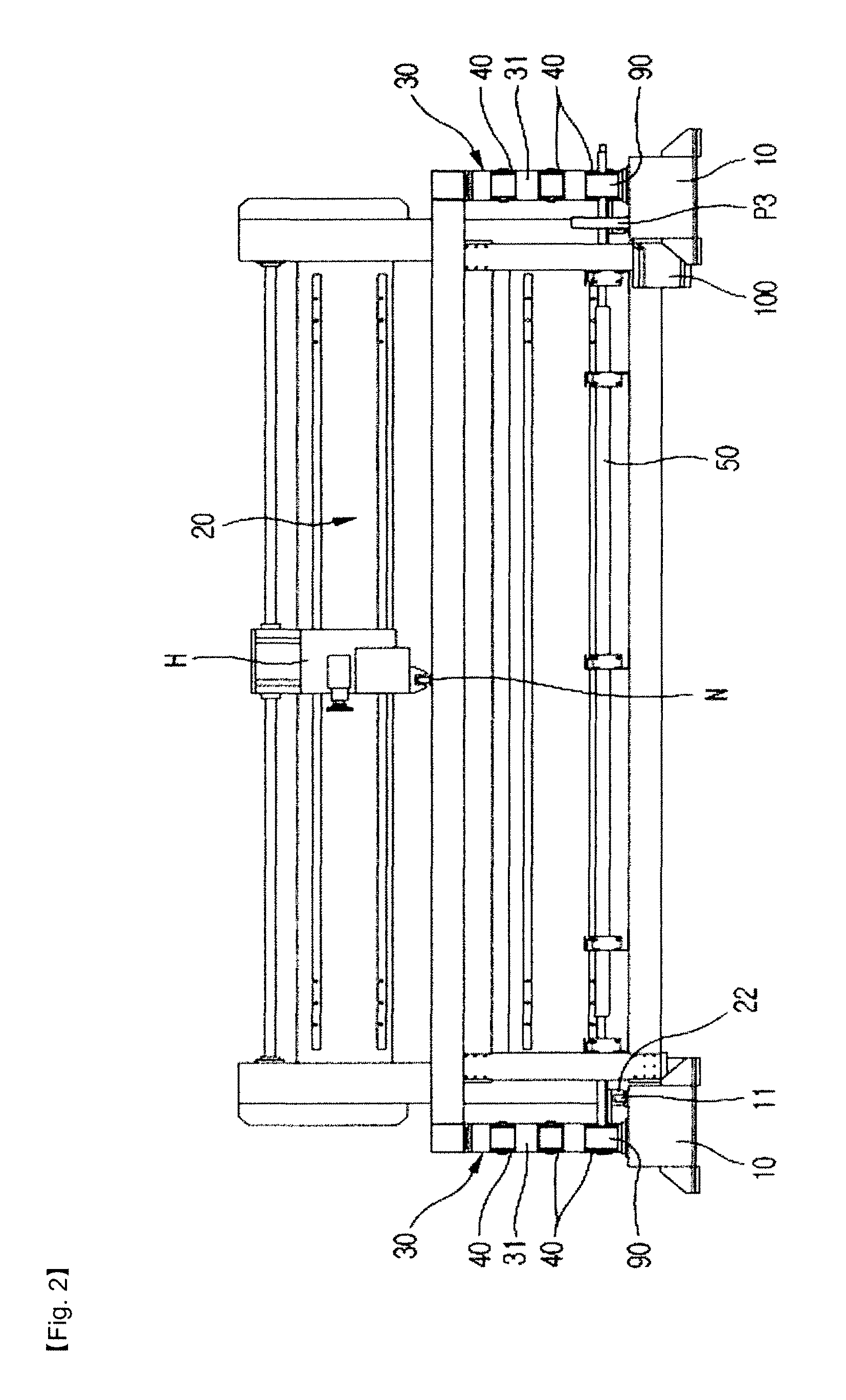 Apparatus for forward and backward movement of sewing machine