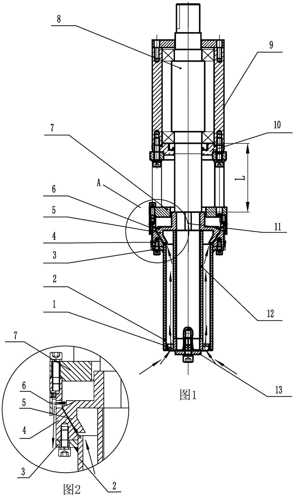 Top-insertion type short-cantilever stator-rotor stirring device