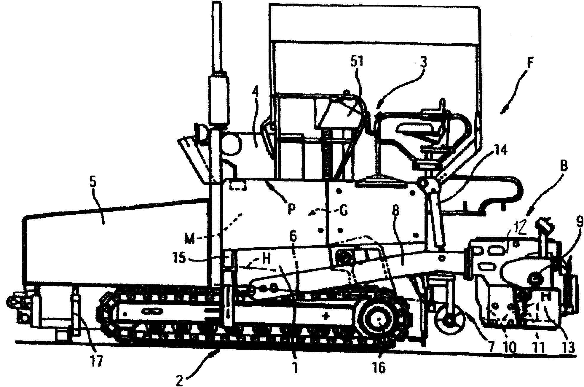 Road finisher and method