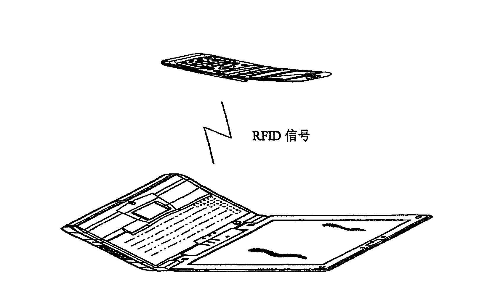 Mobile communication terminal with radio frequency recognition function and data processing method