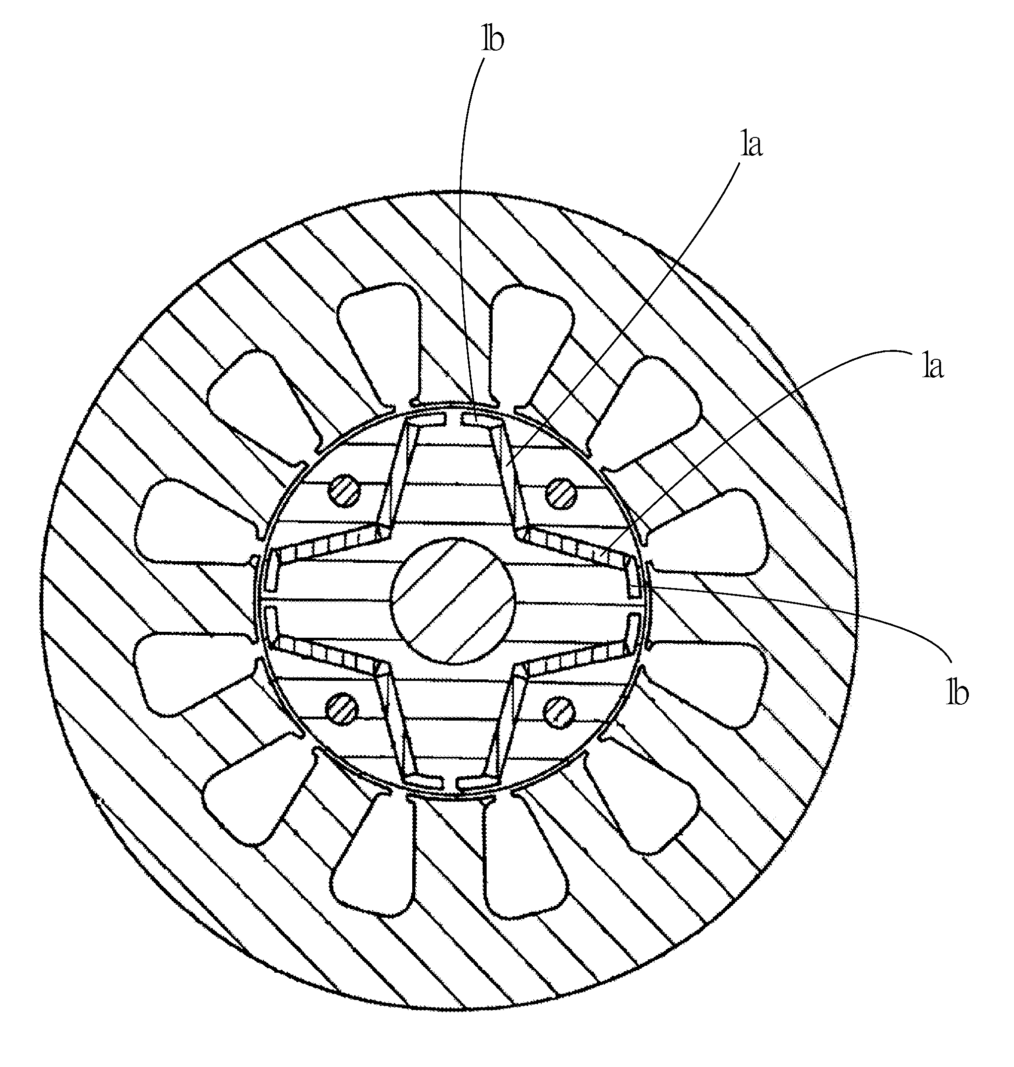 Interior-permanent-magnet motor structure