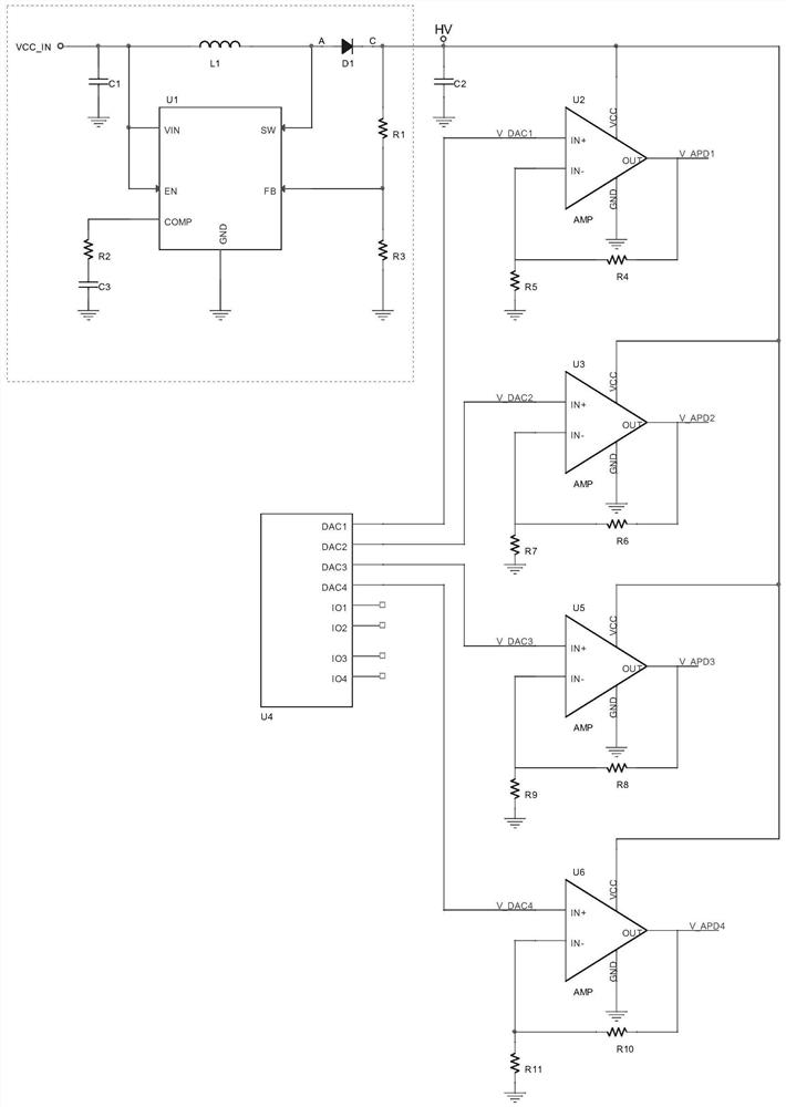 Multi-channel high-voltage circuit for optical module