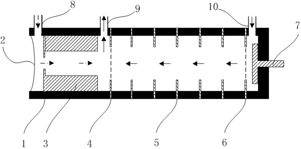 Pulsed ion trap transference tube with carrier gas and transference gas