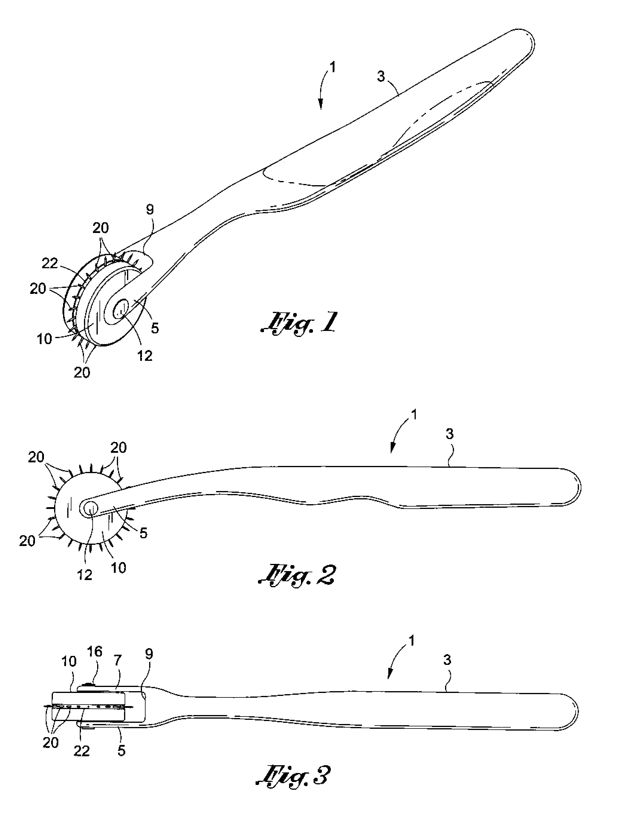 Hand-held apparatus and method for reducing wrinkles in human skin