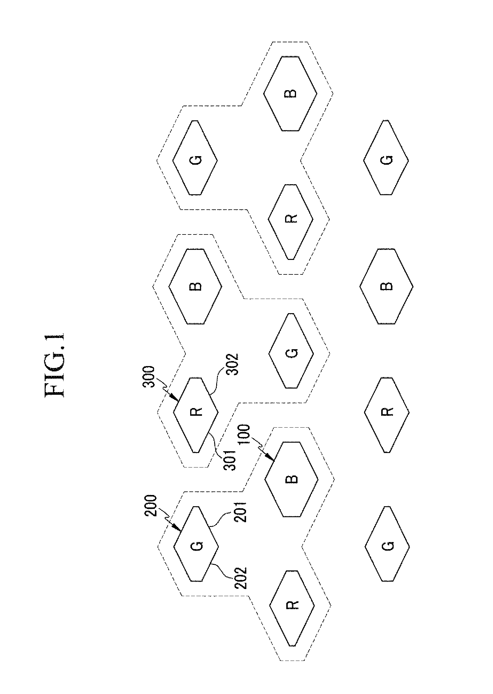 Pixel arrangement structure for organic light emitting diode display