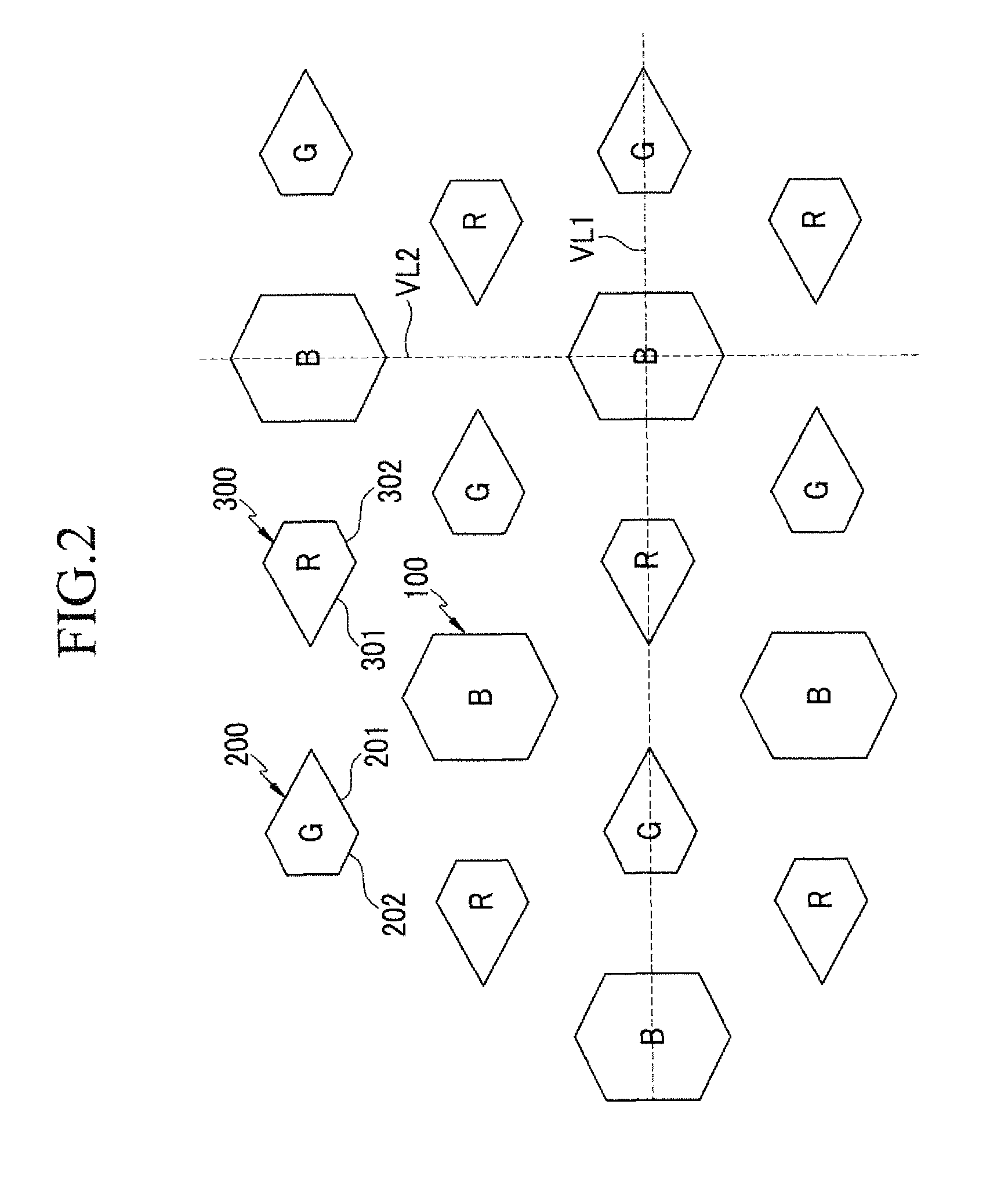 Pixel arrangement structure for organic light emitting diode display