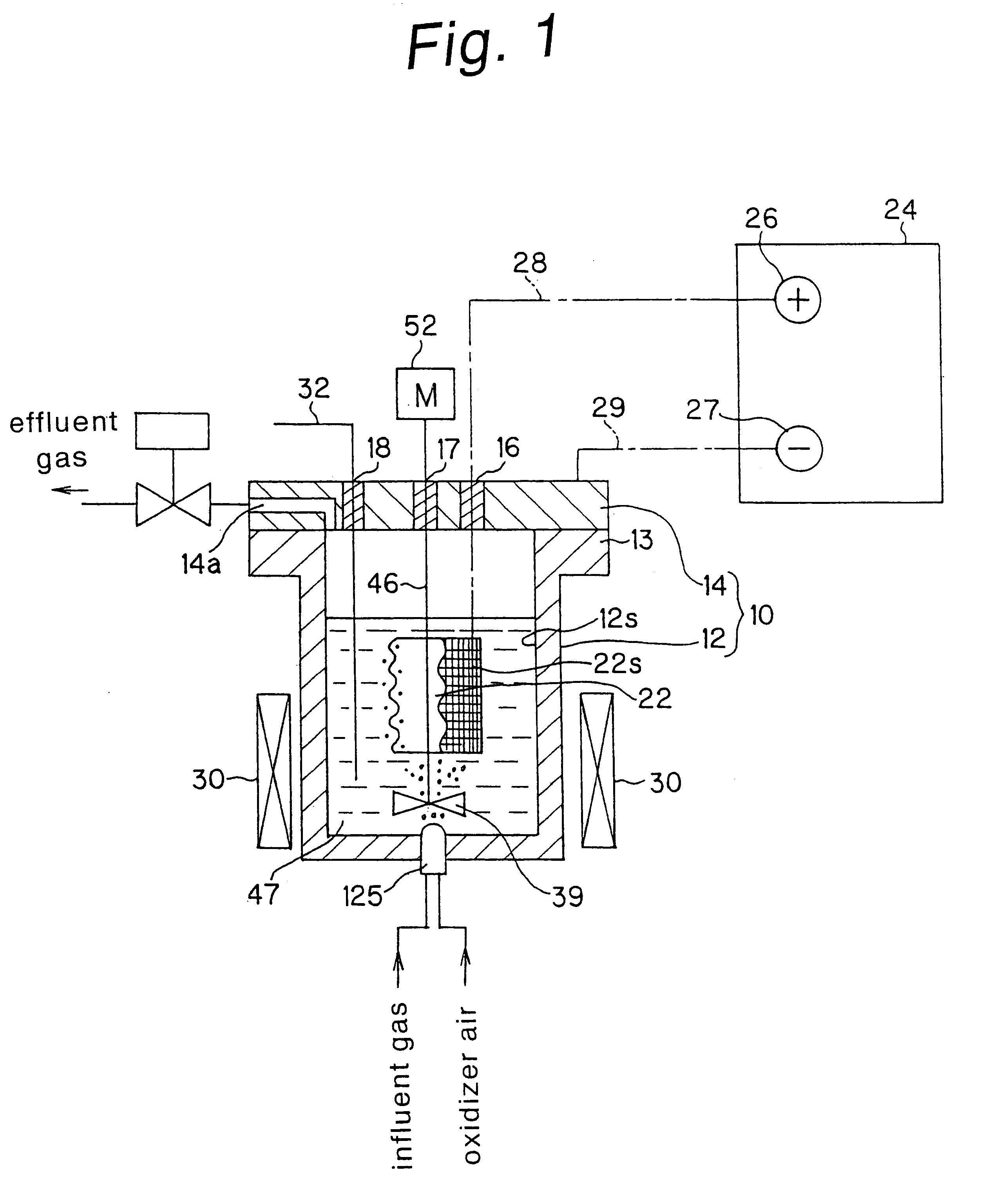 Method and apparatus for treatment of gas by hydrothermal electrolysis