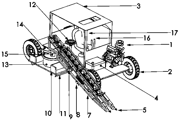 Ridge planting carrot harvester achieving radian-free turning during work and use method