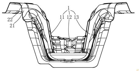 A car front floor central channel structure