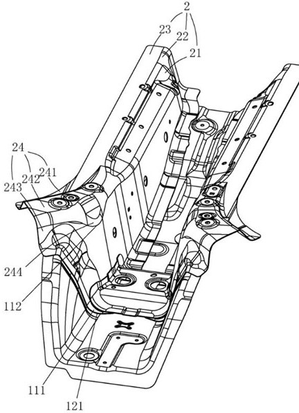 A car front floor central channel structure