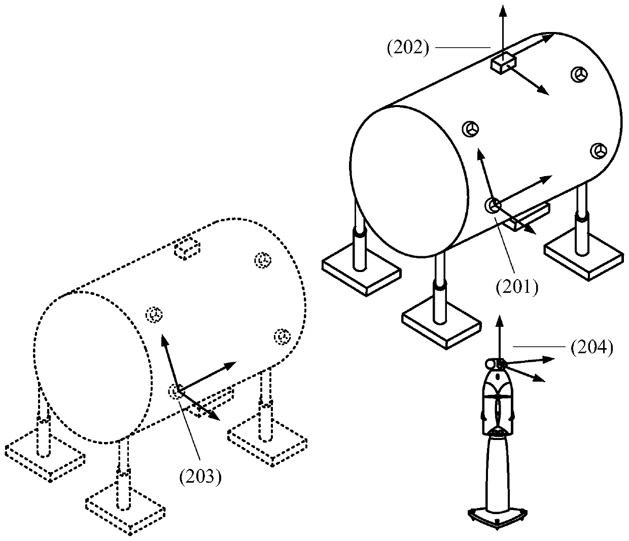 Multi-target measurement method and device for laser tracking measurement equipment based on inertial guidance