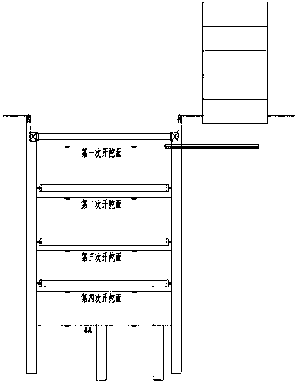 Open-cutting and undercutting combined metro station structure avoiding housing demolition and construction method thereof