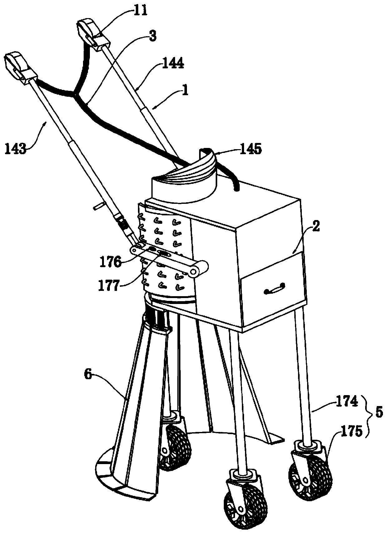 Hazelnut non-destructive picking extrusion push type sectioning bud-removal weeding protection skirt device