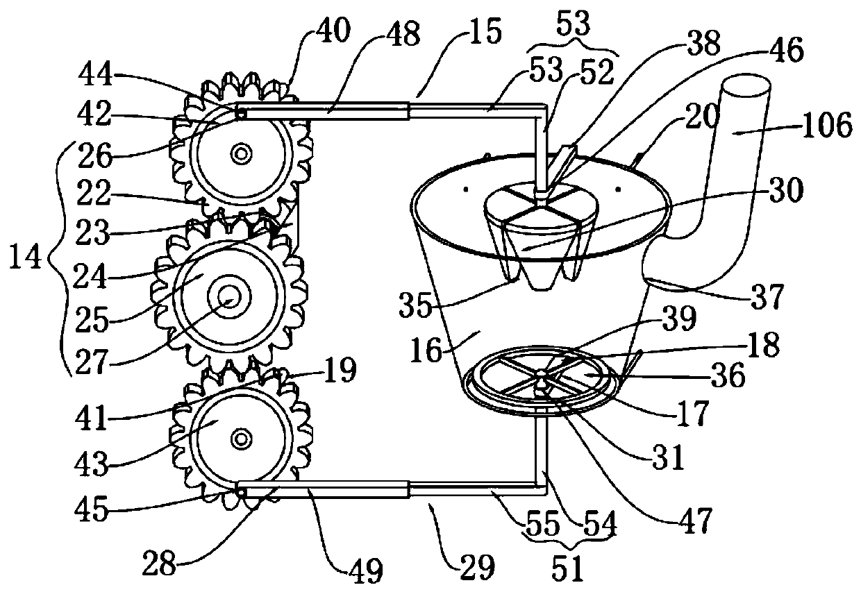 Hazelnut non-destructive picking extrusion push type sectioning bud-removal weeding protection skirt device