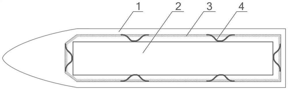 Buffering and heat-insulating structure for extraterrestrial celestial body penetration type detection