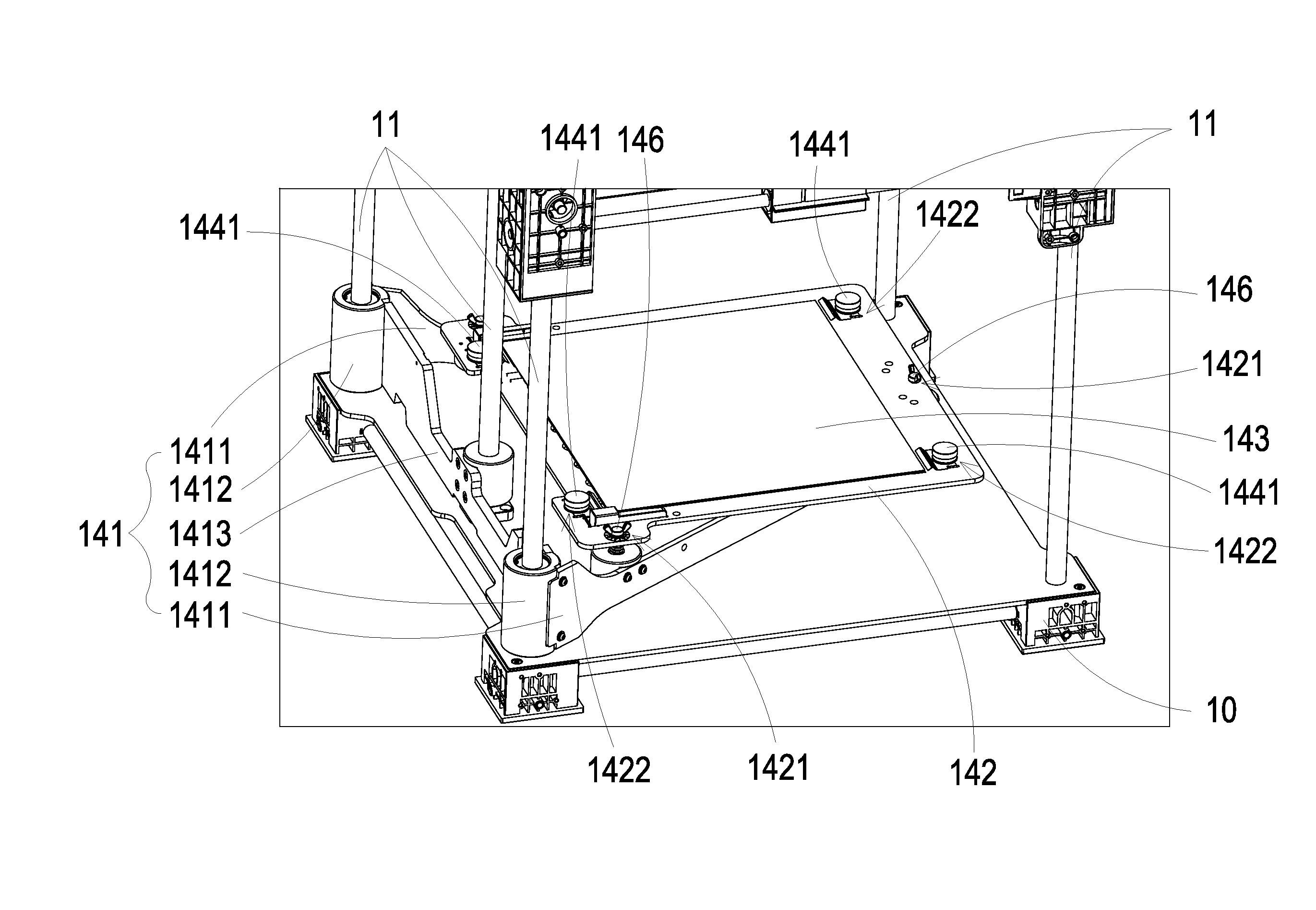 Printing platform supporting module and three-dimensional printer using same