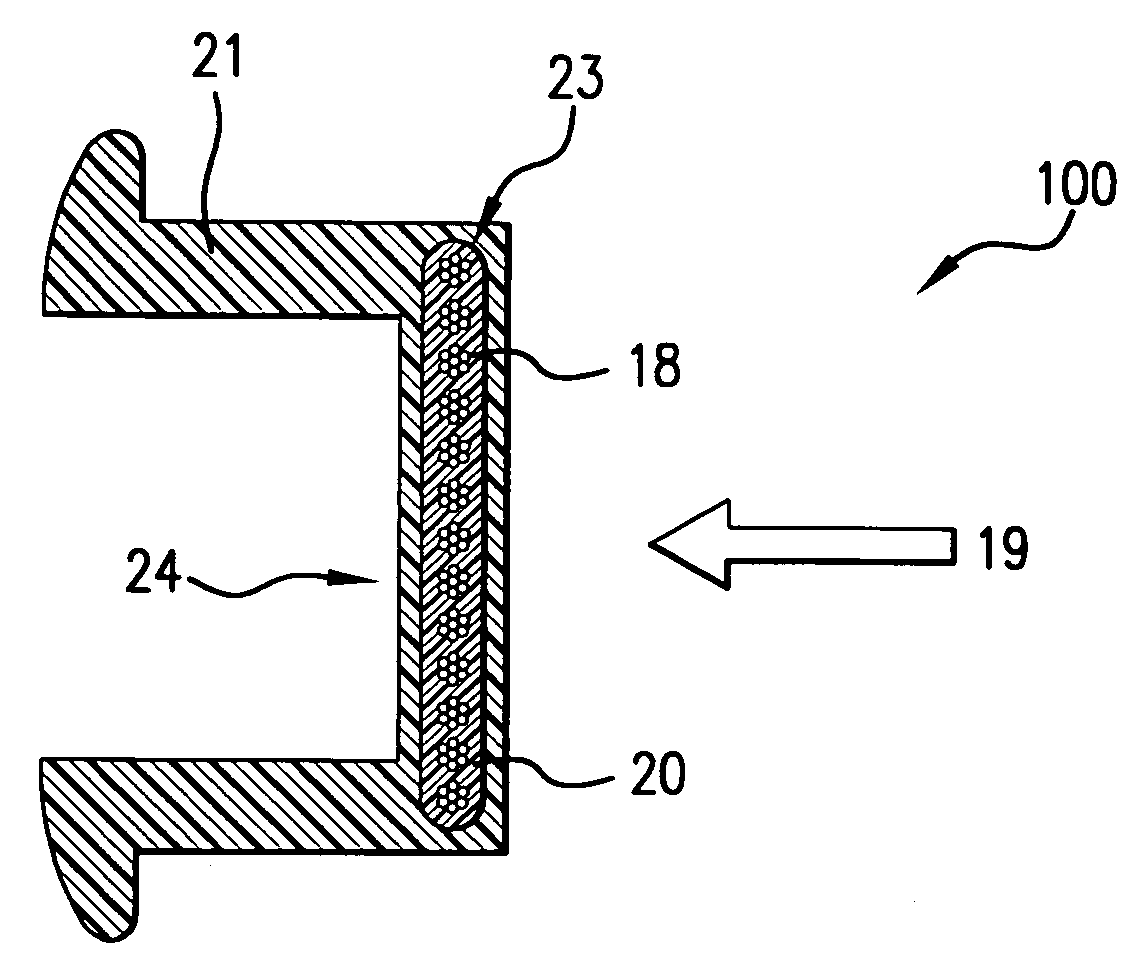 Reinforced impact beam with layered matrix