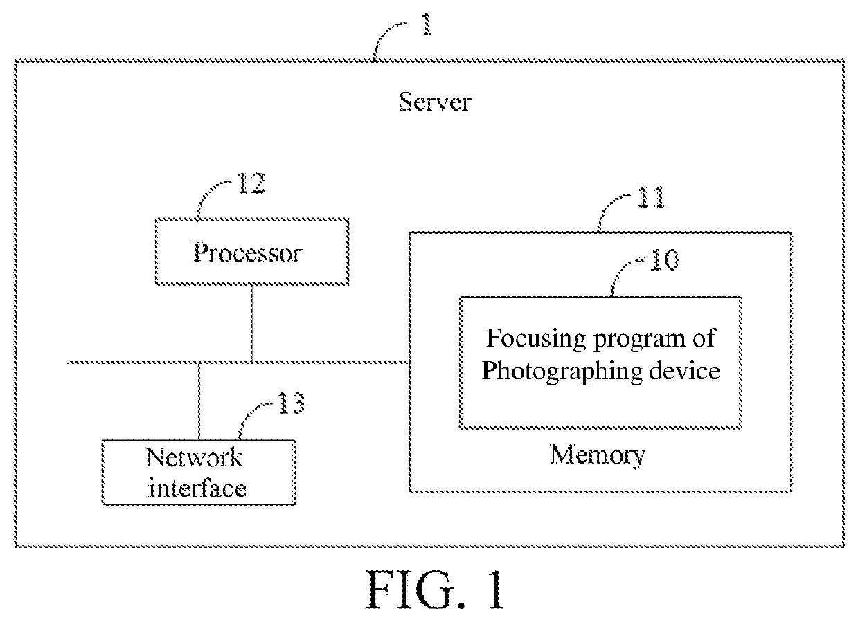 Photographing device and focusing method therefor, and computer-readable storage medium therefor