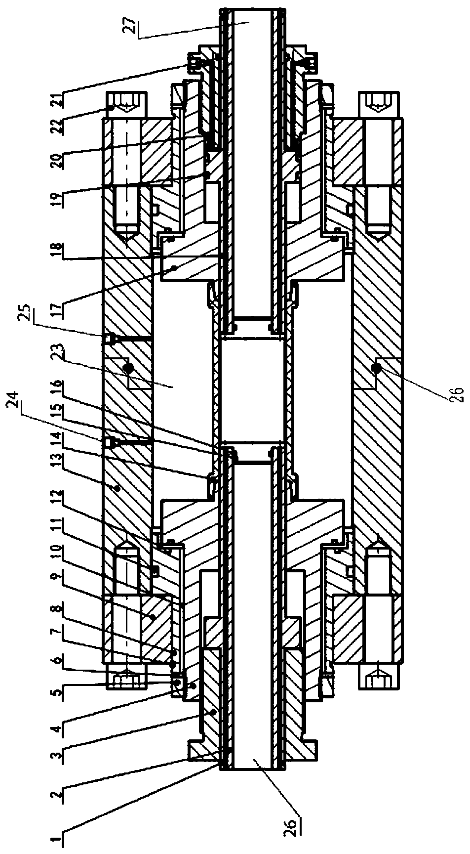 Three-axis clamping device for conveniently allowing rubber sleeve to be replaced